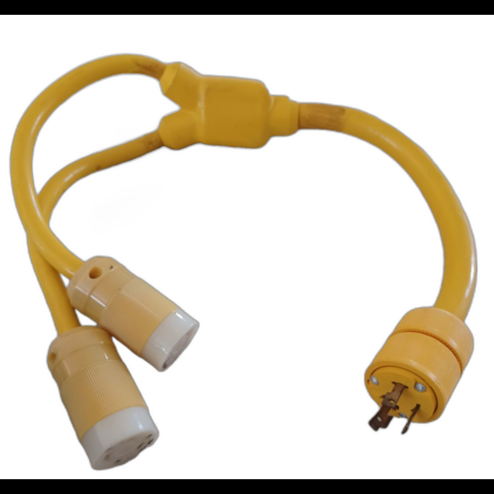 Marinco 2-30 Amp Female to 1-30 Amp Male Y Adapter Shore Power Boat Trailer